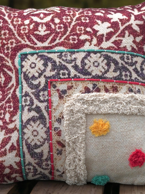 Embroidered Cotton Cushion Cover - Berh