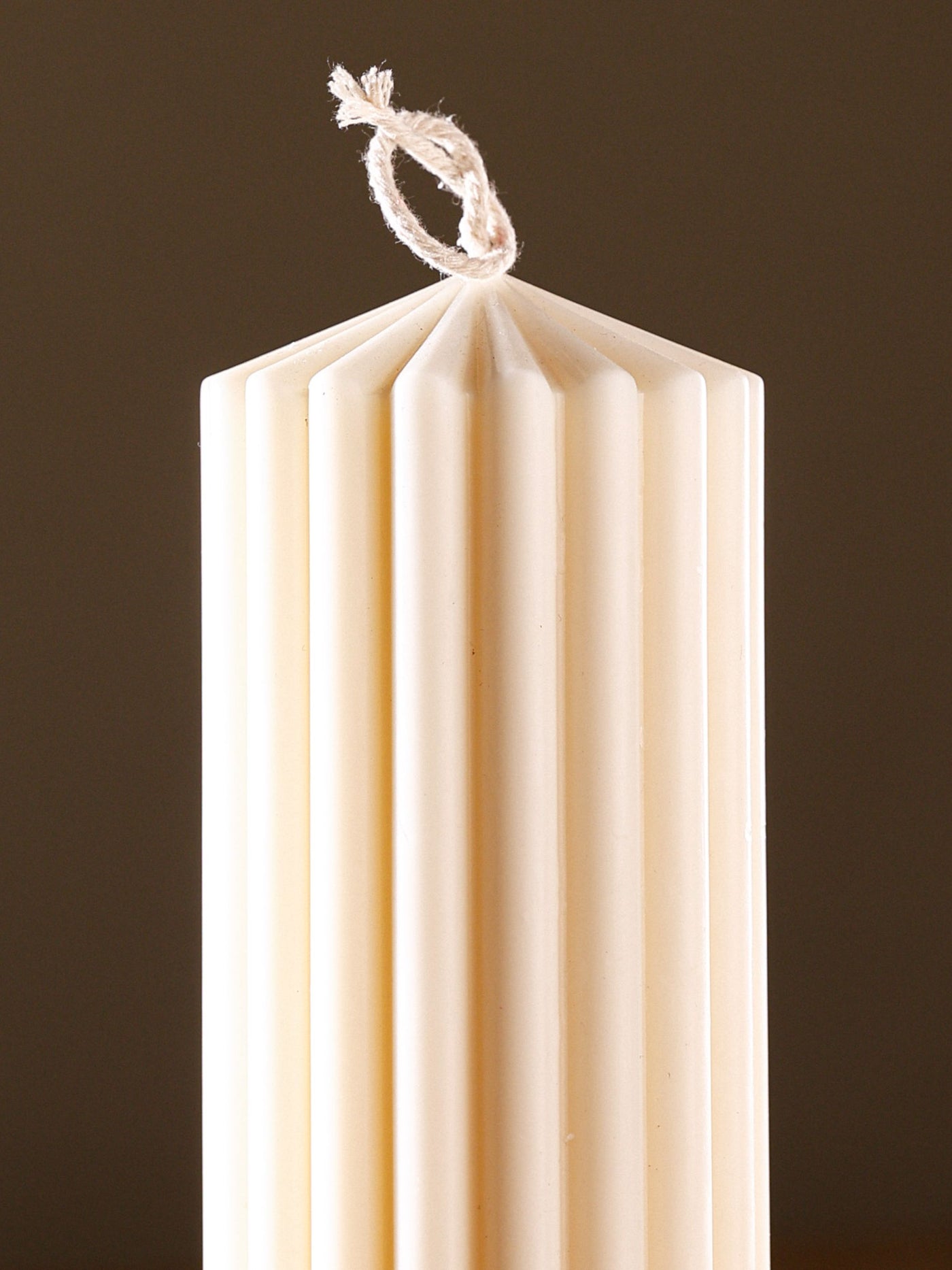 Big Ribbed Pillar Candle