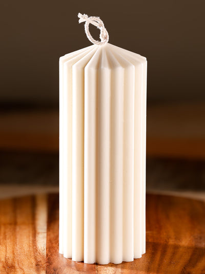 Big Ribbed Pillar Candle