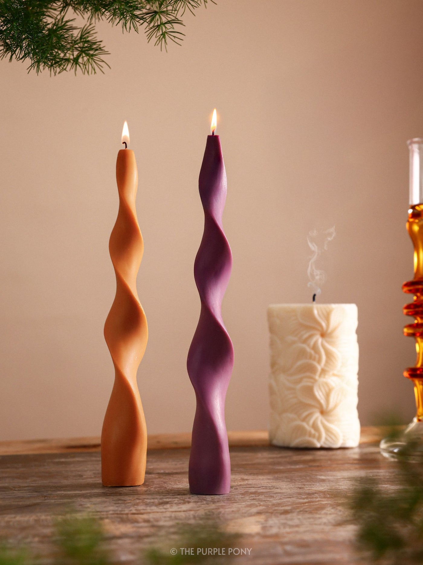 Spiral Taper Candles Set of 2