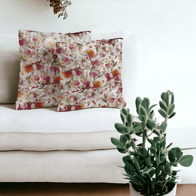 Blossom Whisper Velvet Cushion Cover - Set of 2