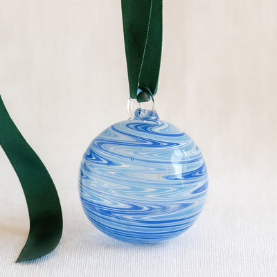 Blue Hues -  Handblown Glass Ornament