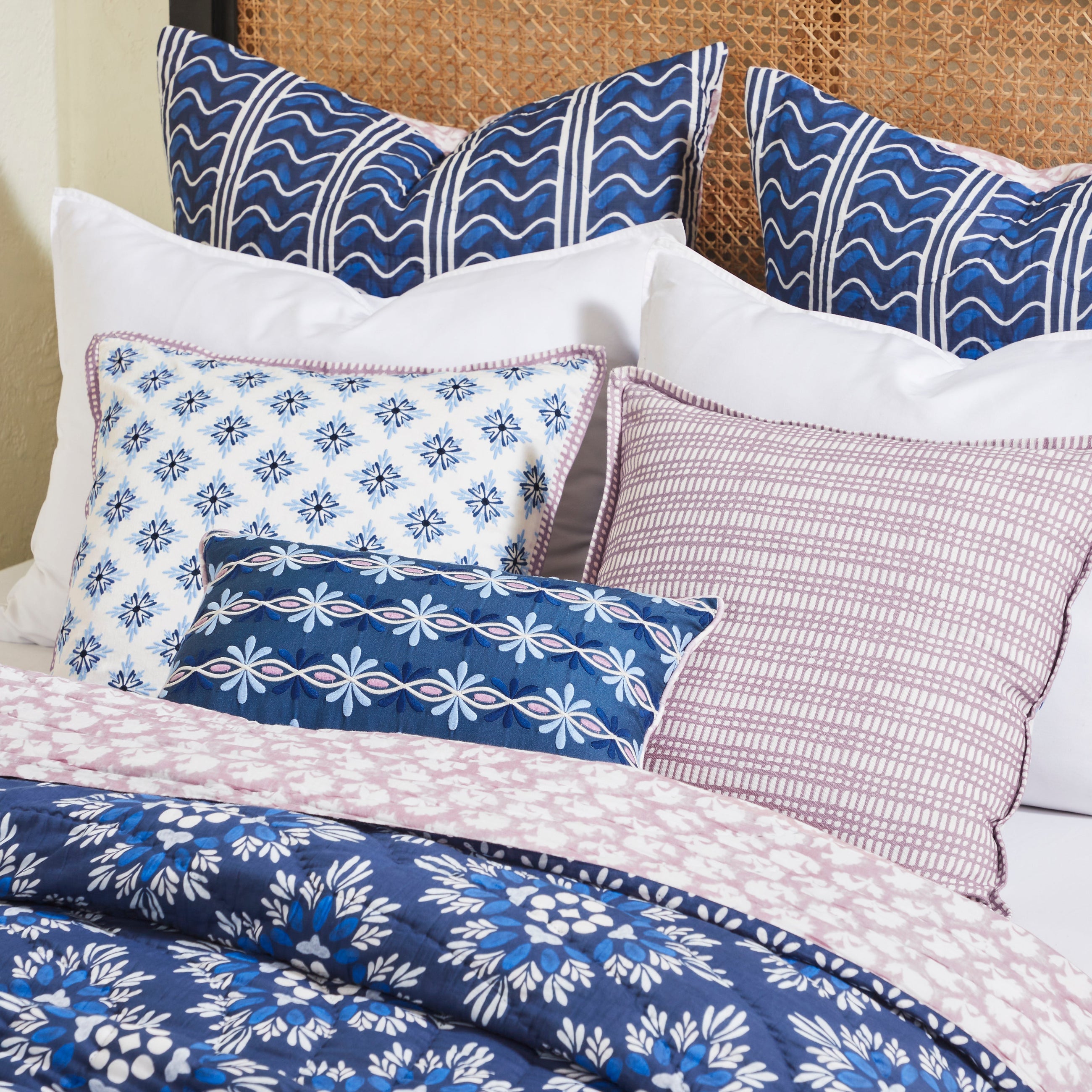Mica Blue Quilted Sham - 26"x 26" - Product Image 