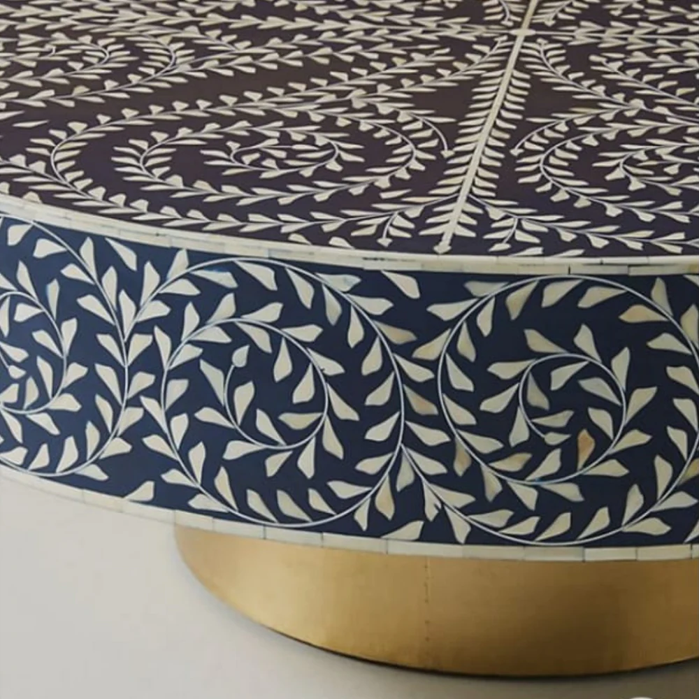 | Inlay Round Coffee Table- Cleo – The Purple Pony