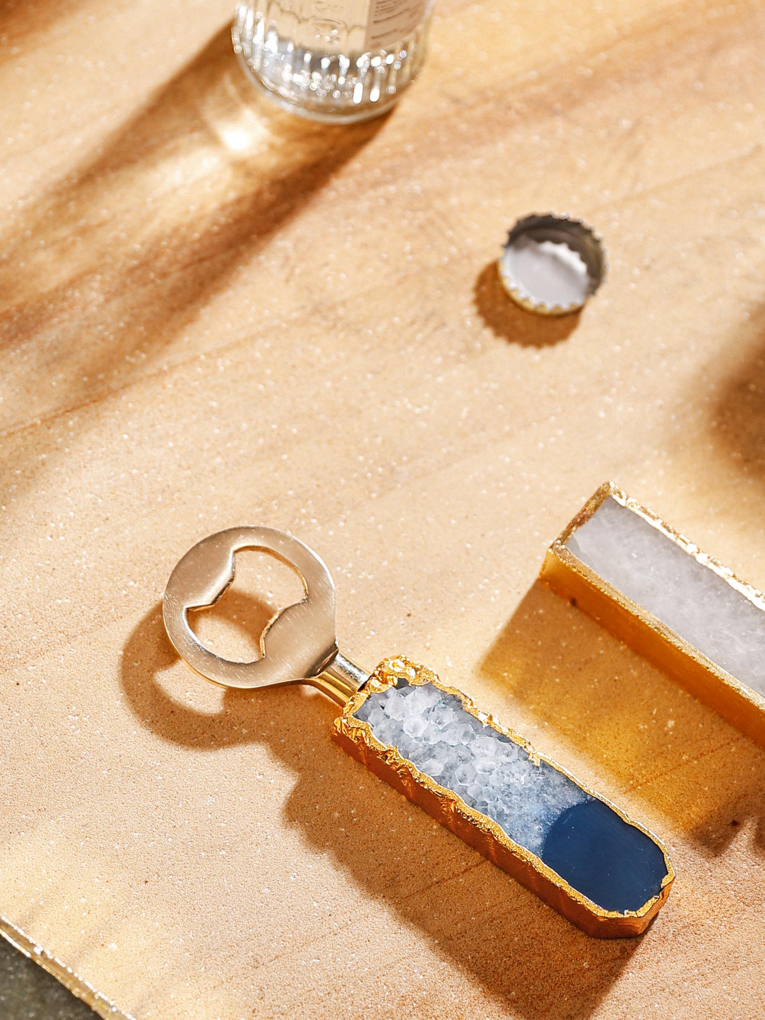 Bottle Opener - Semi Precious Stone Blue Quartz