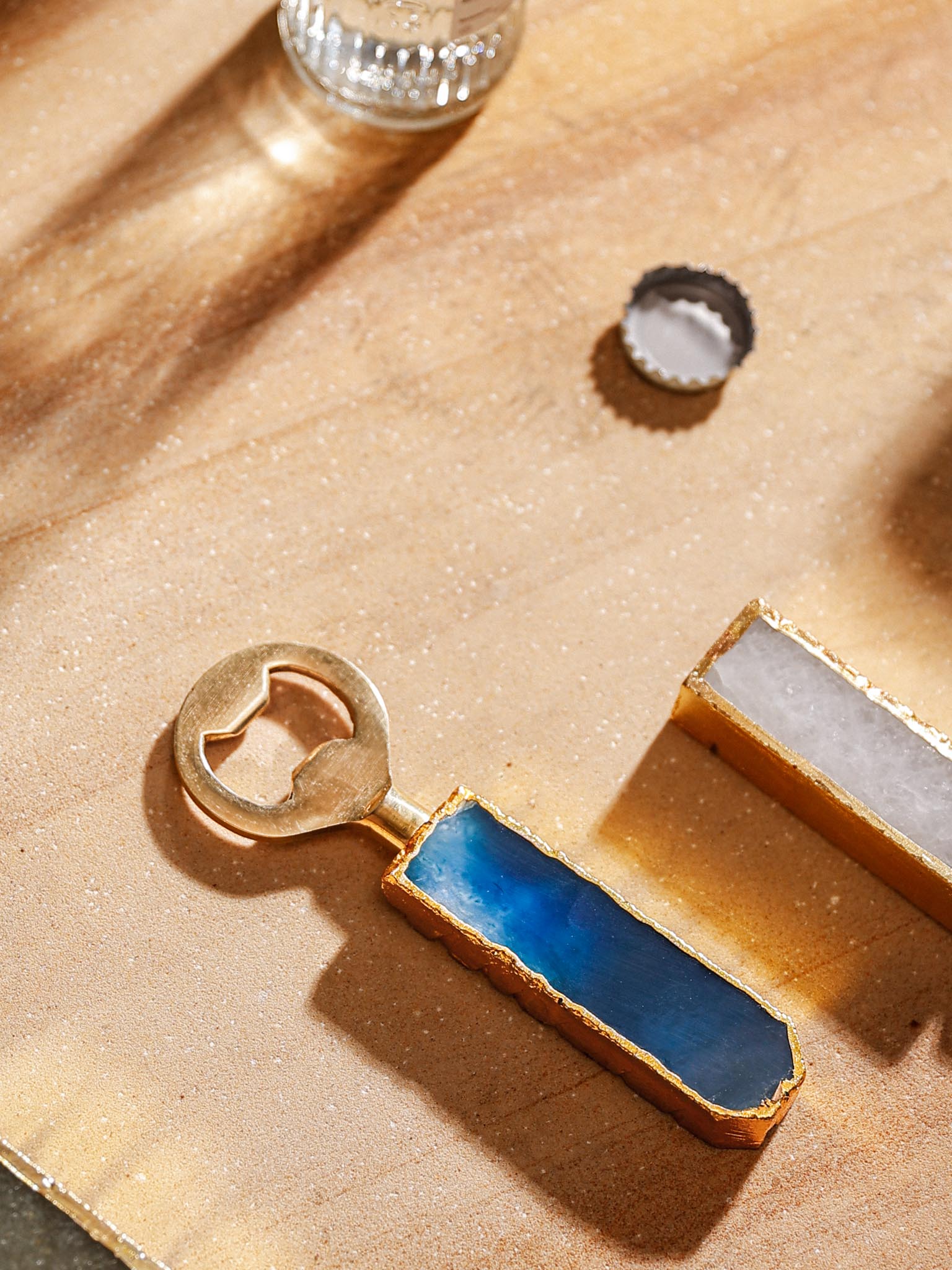 Bottle Opener - Semi Precious Stone Blue Quartz