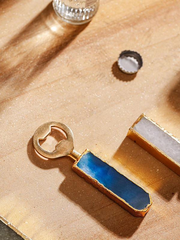 Bottle Opener - Semi Precious Stone Blue Quartz