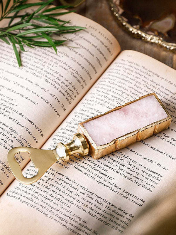 Bottle Opener - Semi Precious Stone Rose Quartz