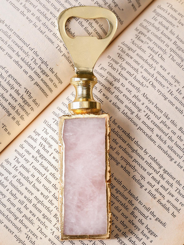 Bottle Opener - Semi Precious Stone Rose Quartz