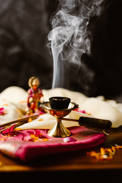 Brass Dhoop Dani with Wooden Handle