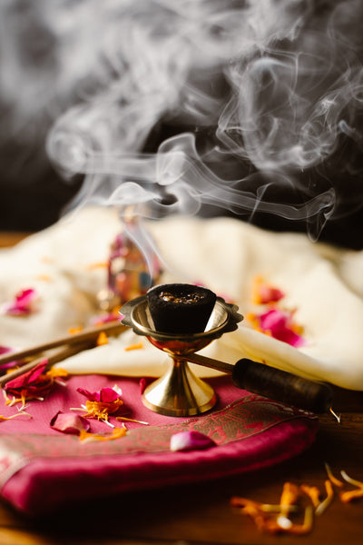 Brass Dhoop Dani with Wooden Handle