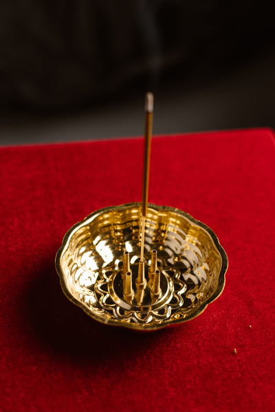 Brass Agarbatti Stand with Ash Catcher
