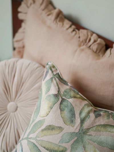Cushion Cover - Flora Linen Blush