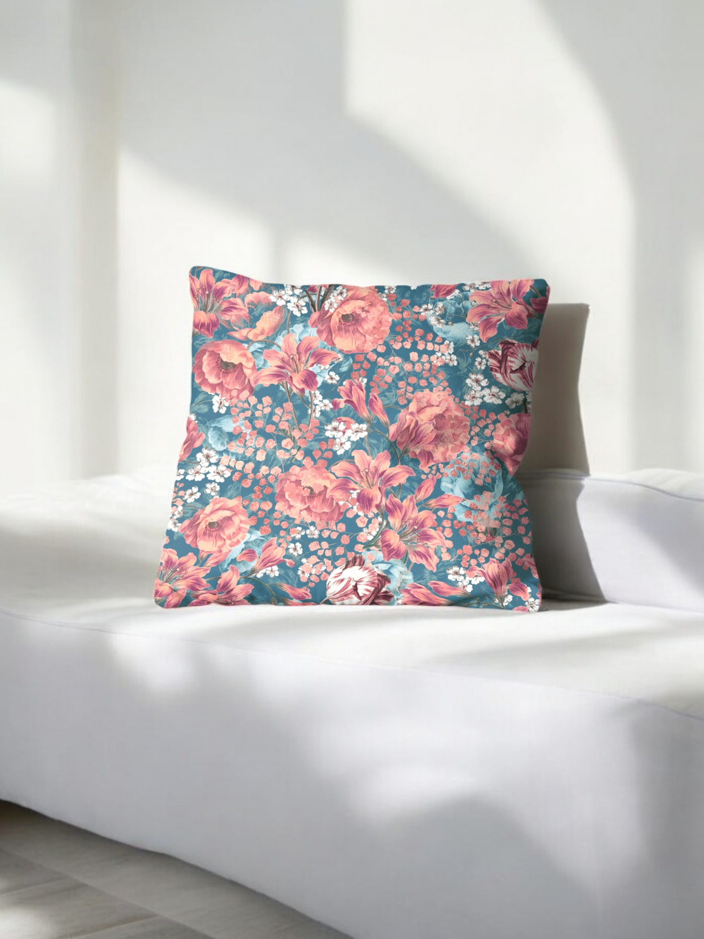 Crimson Blossom Velvet Cushion Cover - Set of 2