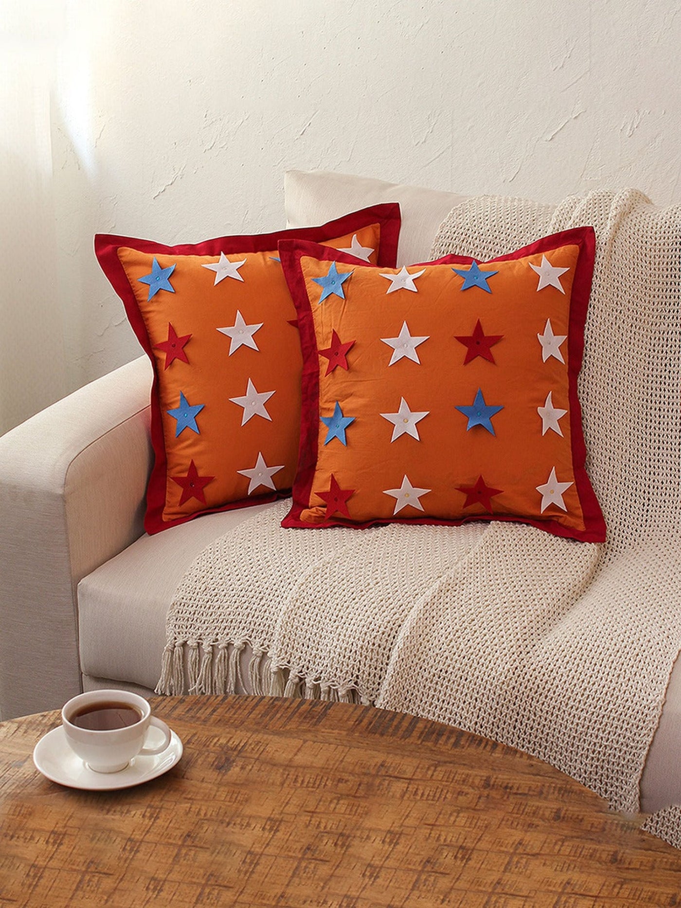 Star Emb Cushion Cover-8903773000739