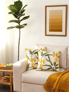 Aamb - Set Of 2 Cushion Covers (Yellow) - Medium