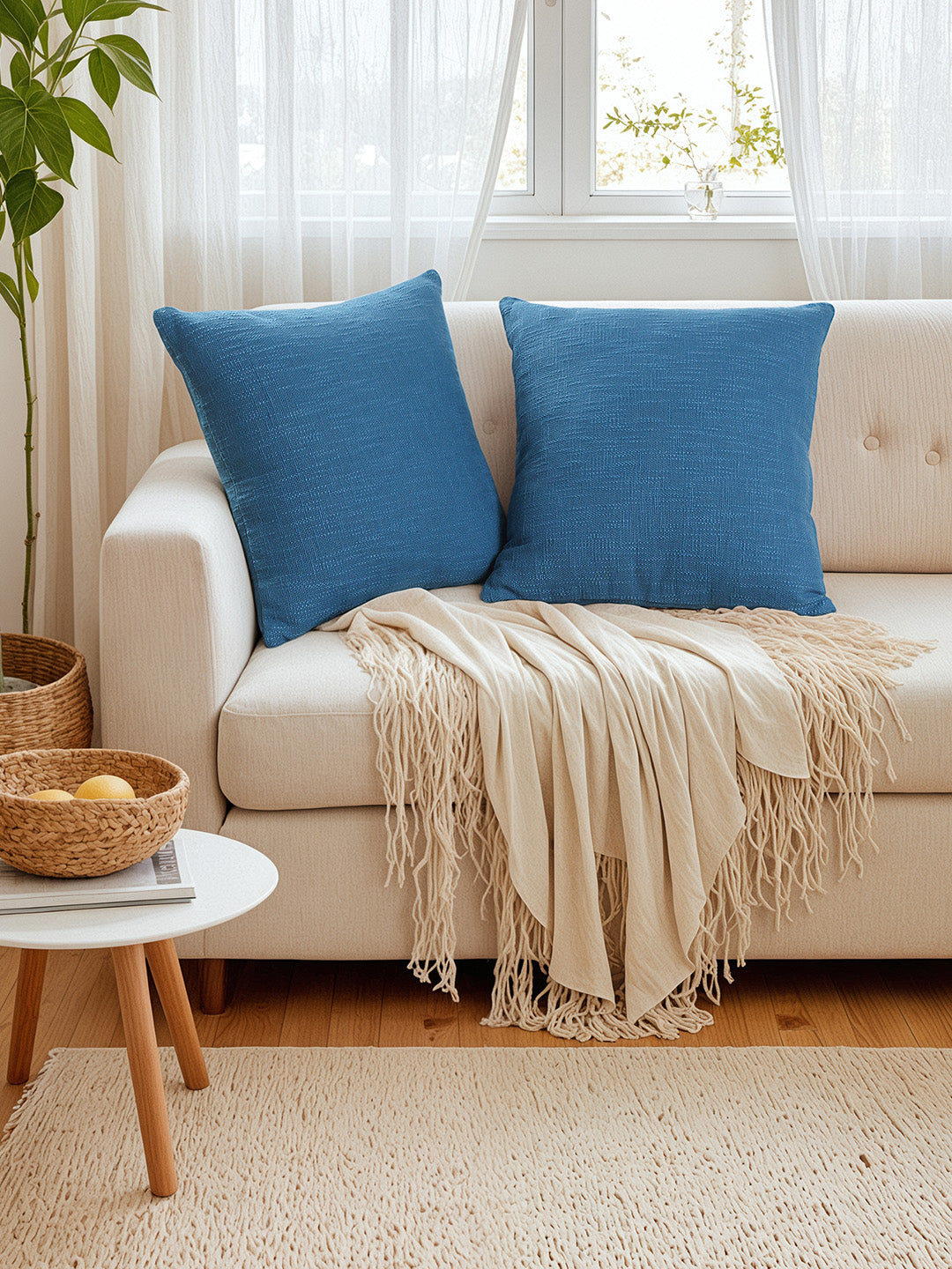 Amodini Set of 2 Cushion Covers (45x45cm) - Blue