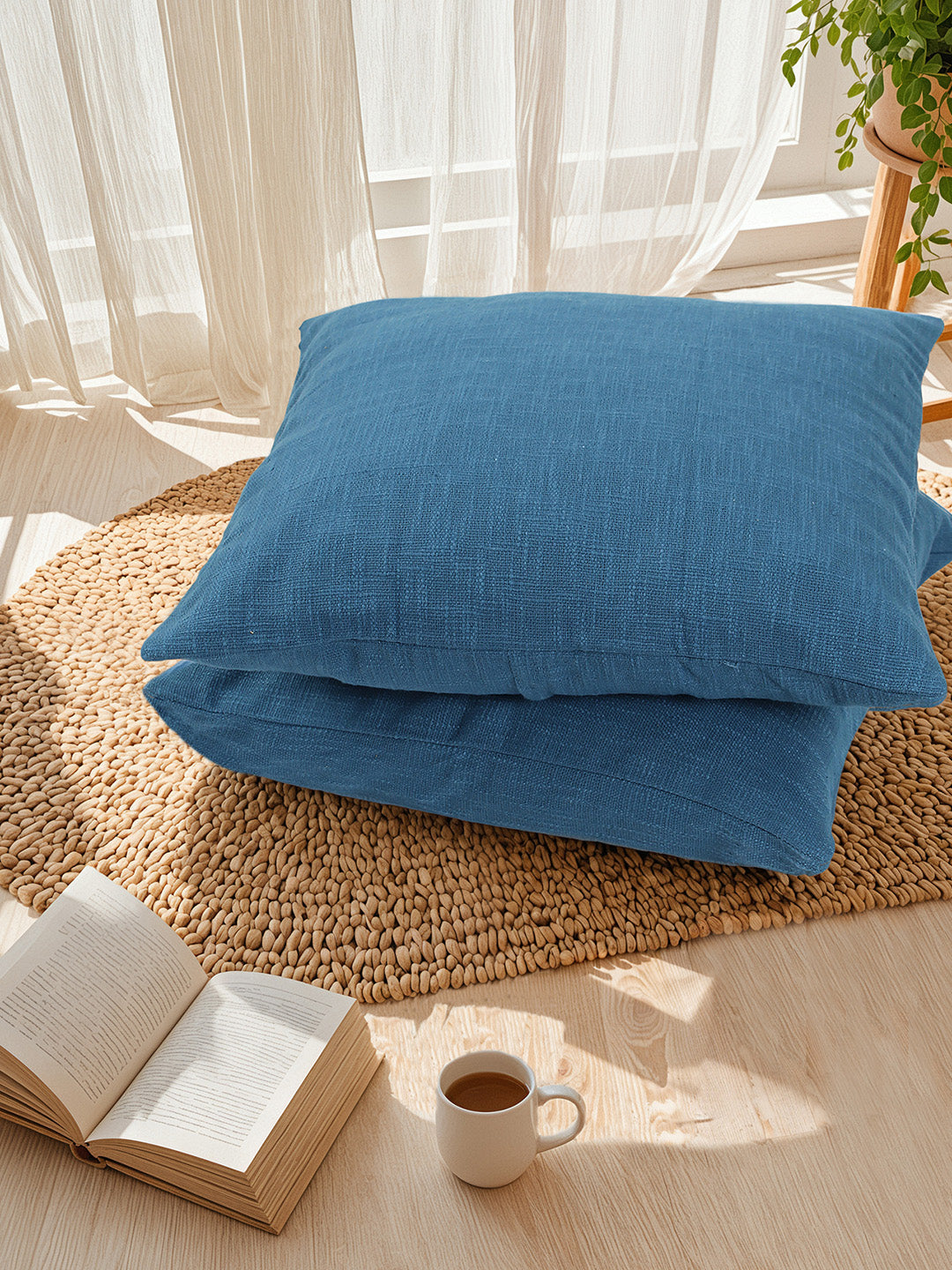 Amodini Set of 2 Cushion Covers (60x60cm) - Blue