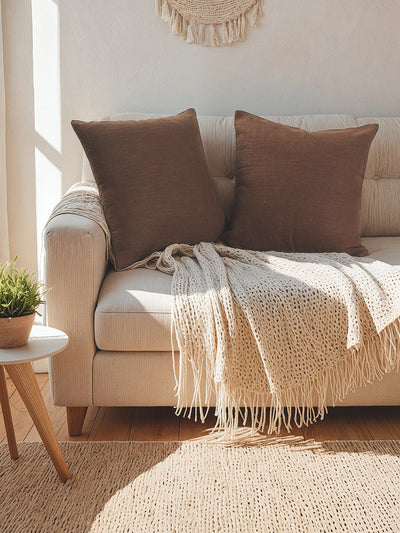 Amodini Set of 2 Cushion Covers (40x40cm) - Brown