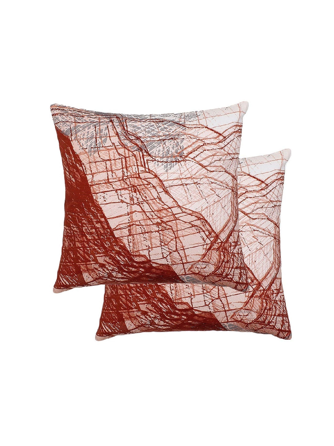 Arizona Sketchy Cotton 2 Cushion Covers-Red-8903773001026