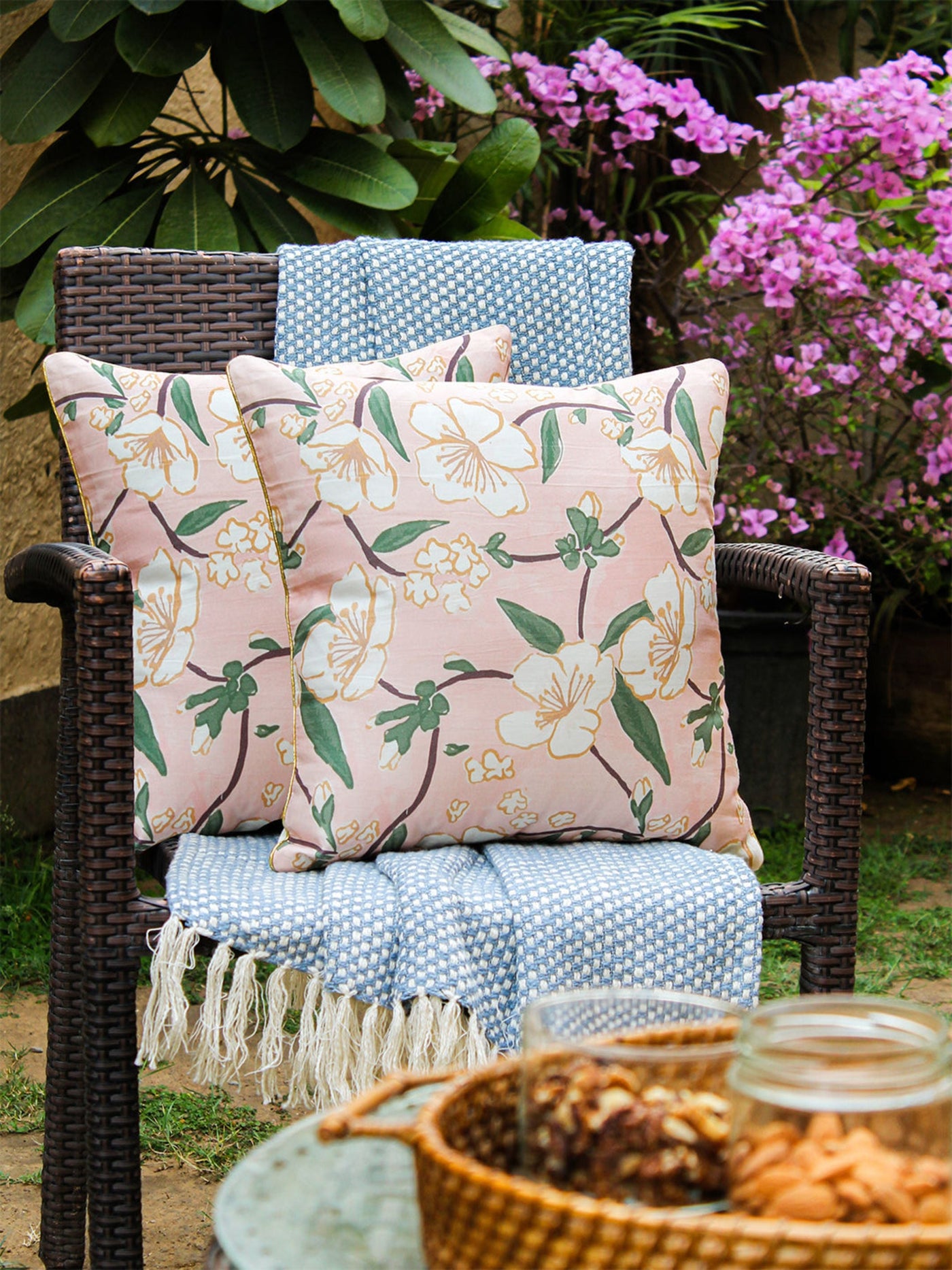 Cushion Cover - Pink Badamwari Set of 2