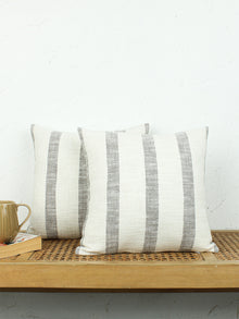 Block Set Of 2 Cushion Covers - (Grey) - 40x40cm