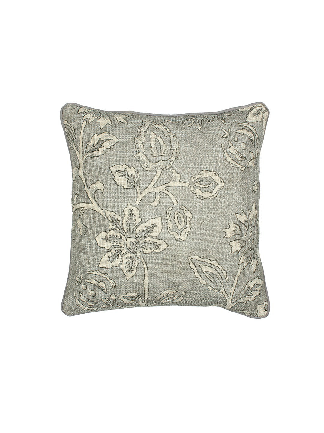 Blooming Florals Set Of 2 Cushion Covers - (Grey) - 40x40cm