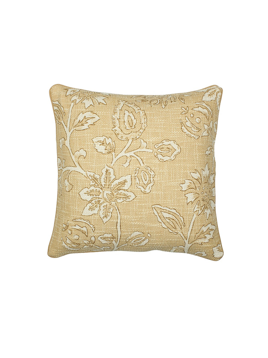 Blooming Florals Set Of 2 Cushion Covers - (Yellow) - 40x40cm