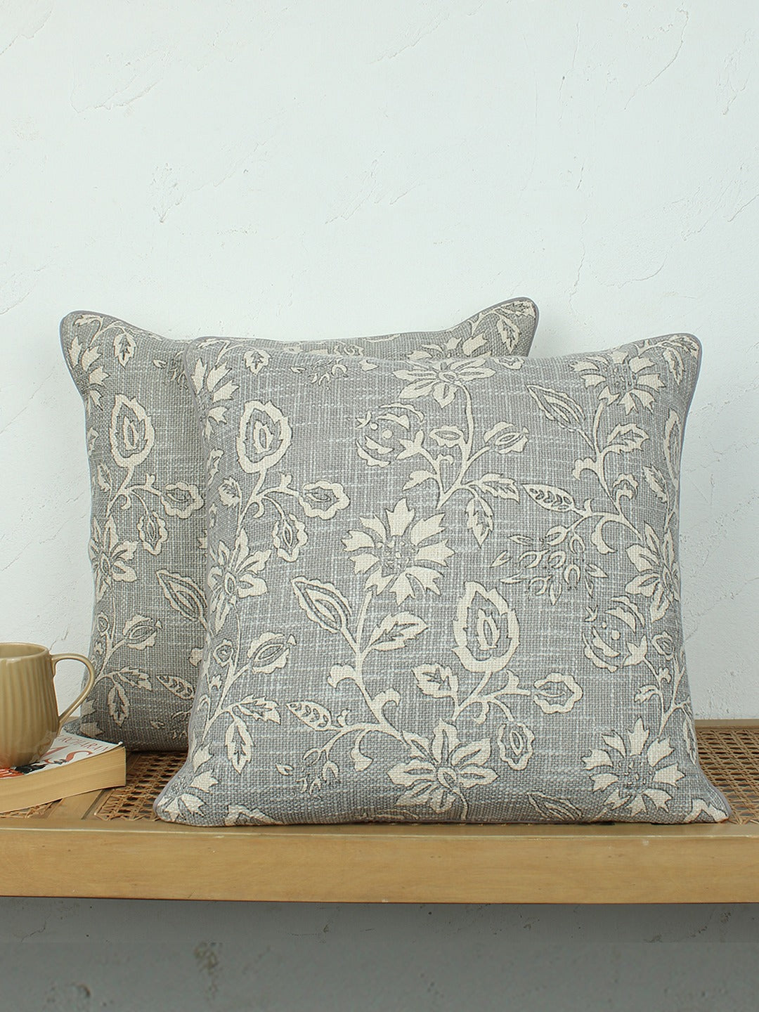 Botanical Garden Set Of 2 Cushion Covers - (Grey) - 50x50cm