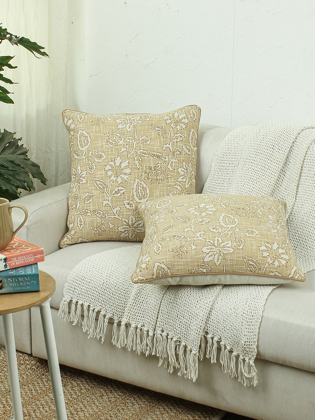 Botanical Garden Set Of 2 Cushion Covers - (Yellow) - 50x50cm