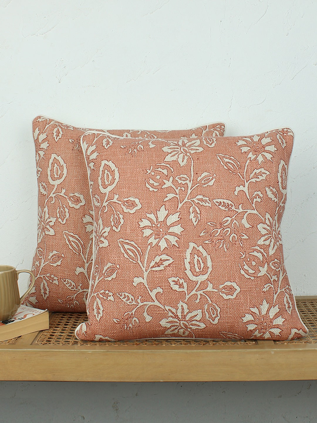 Botanical Garden Set Of 2 Cushion Covers - (Rust) - 50x50cm