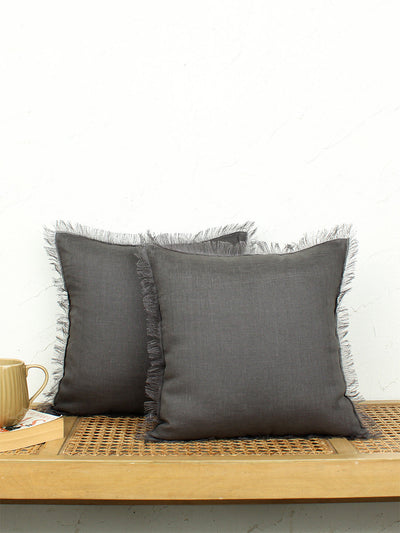 Chaya Set Of 2 Cushion Covers - (Grey) - 40x40cm