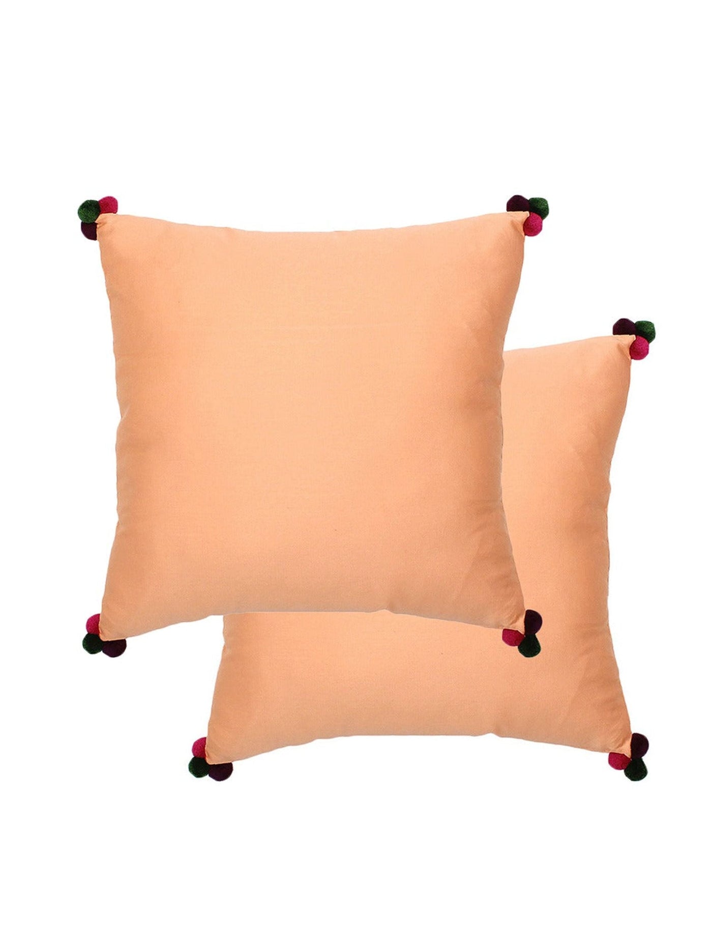 Cushion Cover - Coral Orange Cotton Satin 2 s-Orange-8903773001057