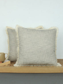 Classic Texture Set Of 2 Cushion Covers - (Grey) - 50x50cm