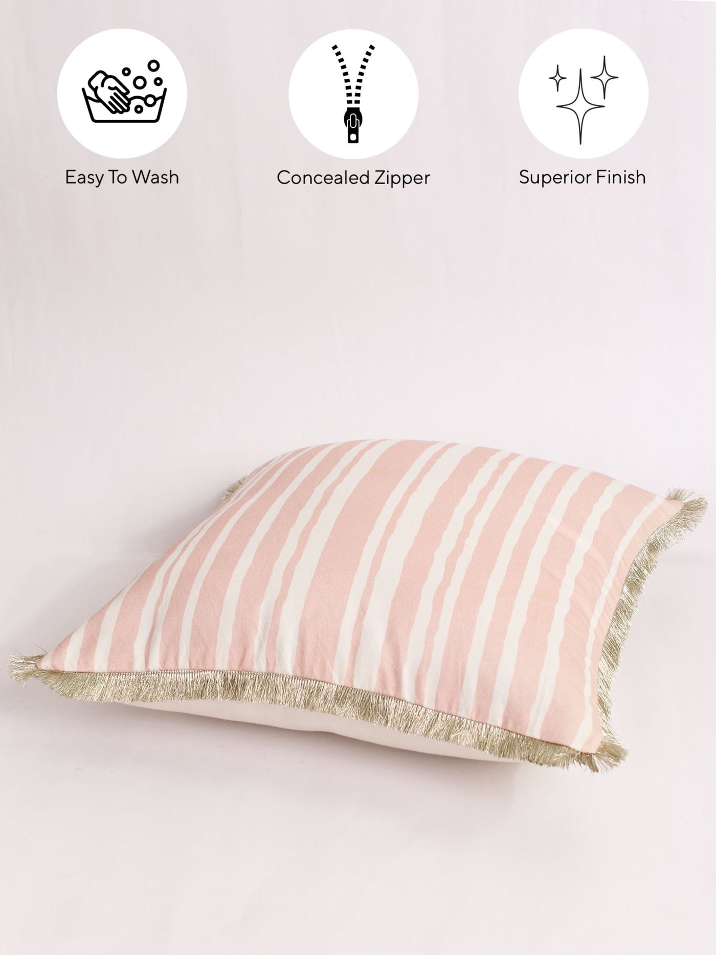 Cushion Cover - Pink Dhari Set of 2