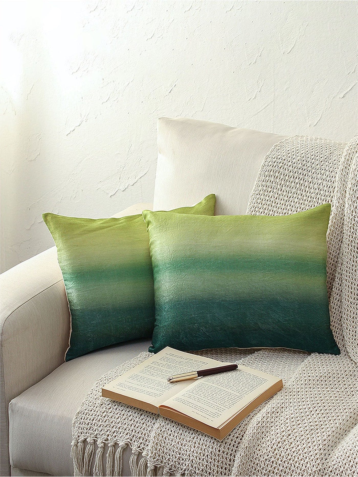 Cushion Cover - The Dipdye Panna Cotton Viscos 2 s-Green-8903773001071