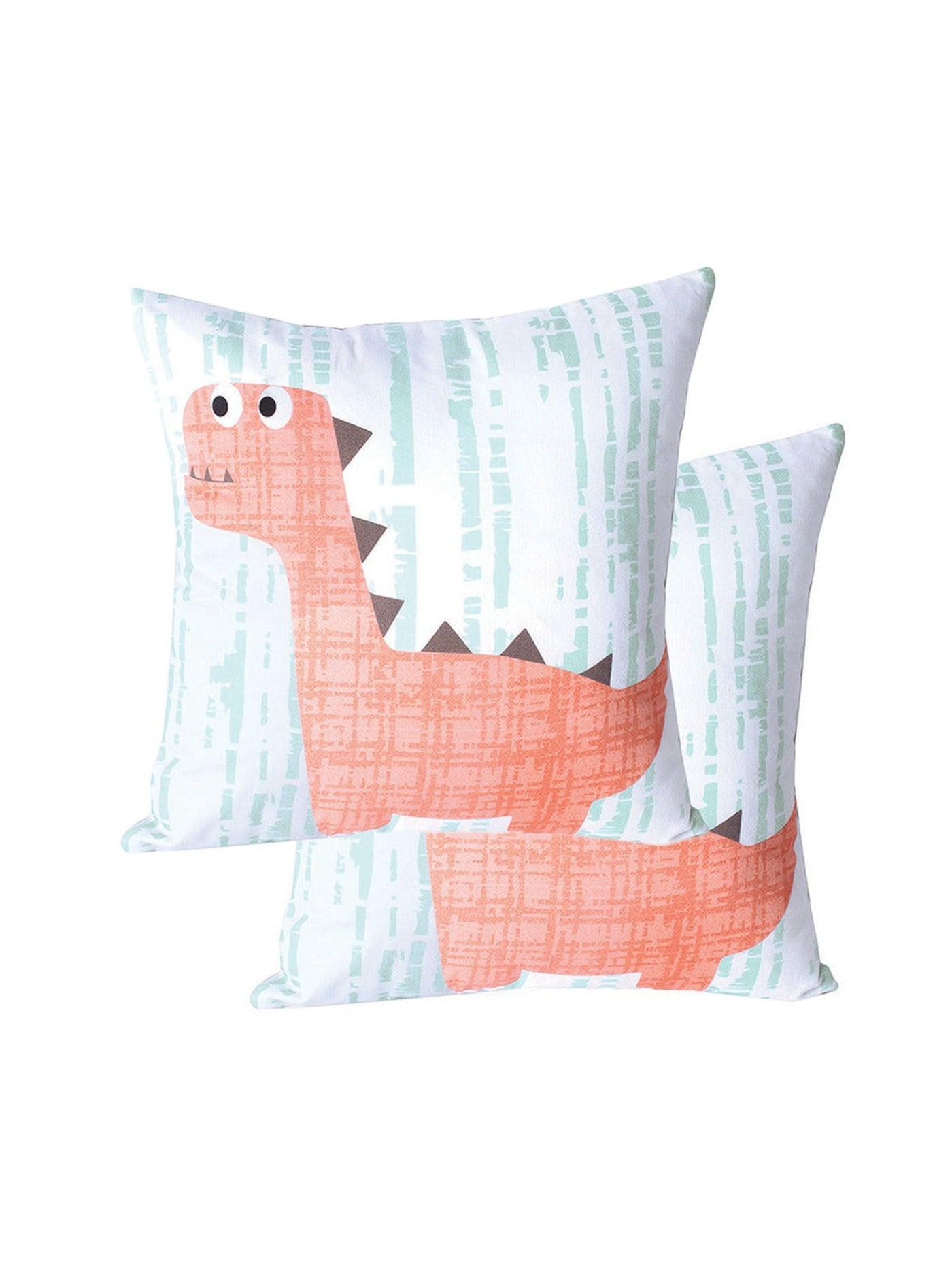Cushion Cover - The Dino Surprise 100% Cotton Set Of 2 Shapes-Multi-8903773088898