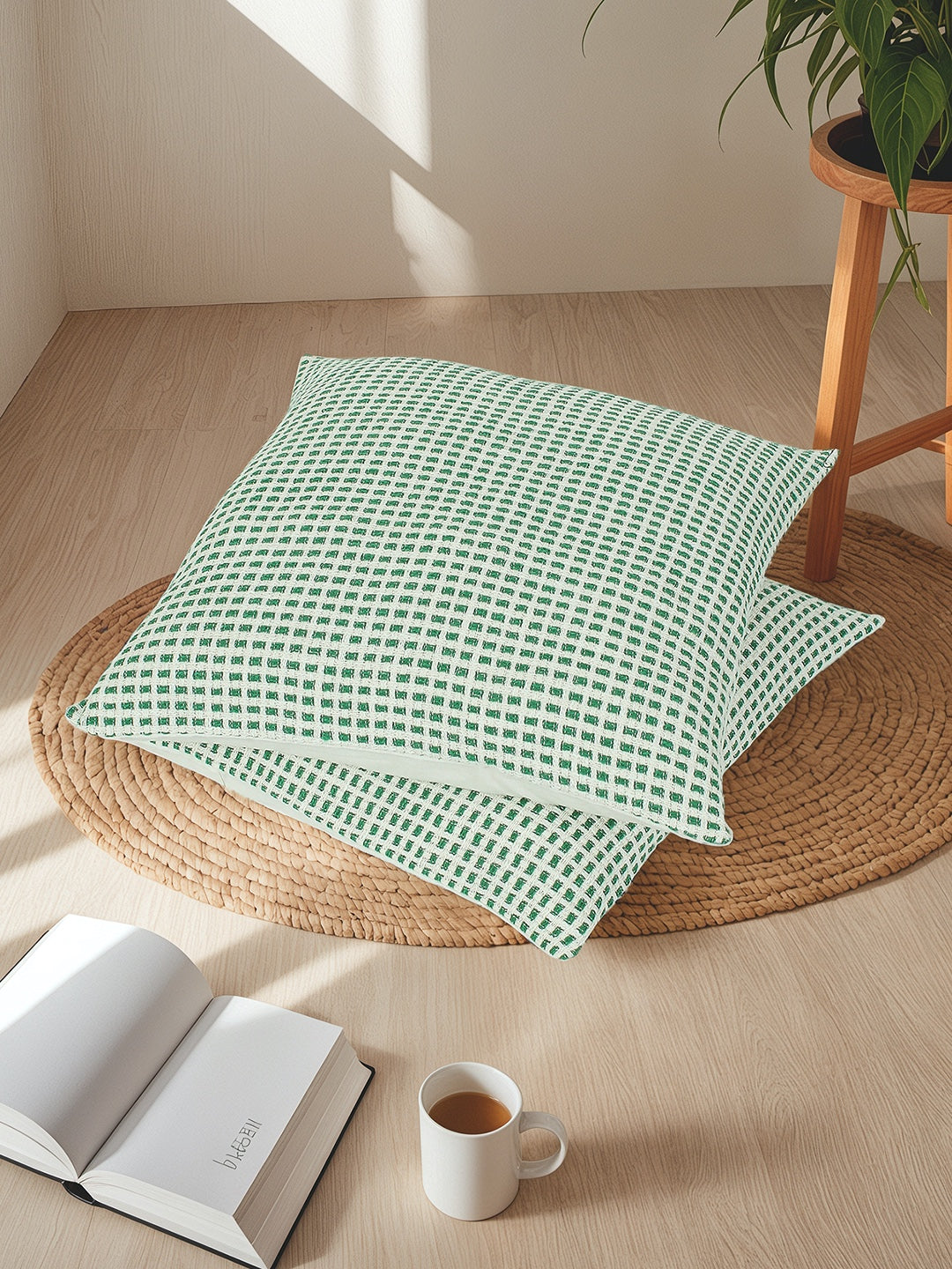 Girnar Set of 2 Cushion Covers (Green) - 60x60cm
