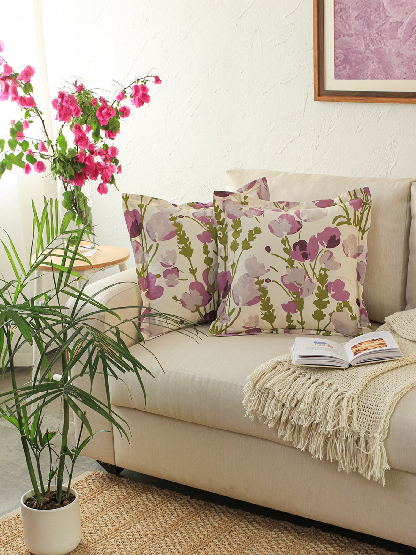 Cushion Cover - Himalayan Poppies (Purple)