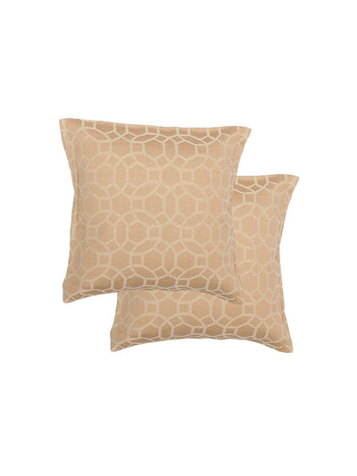 Cushion Cover - Jharokha Jaali 100% Cotton 2 s-Beige-8903773001101