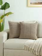 Karakoram Set Of 2 Cushion Cover (Natural/Dark Brown) - 40X40cm