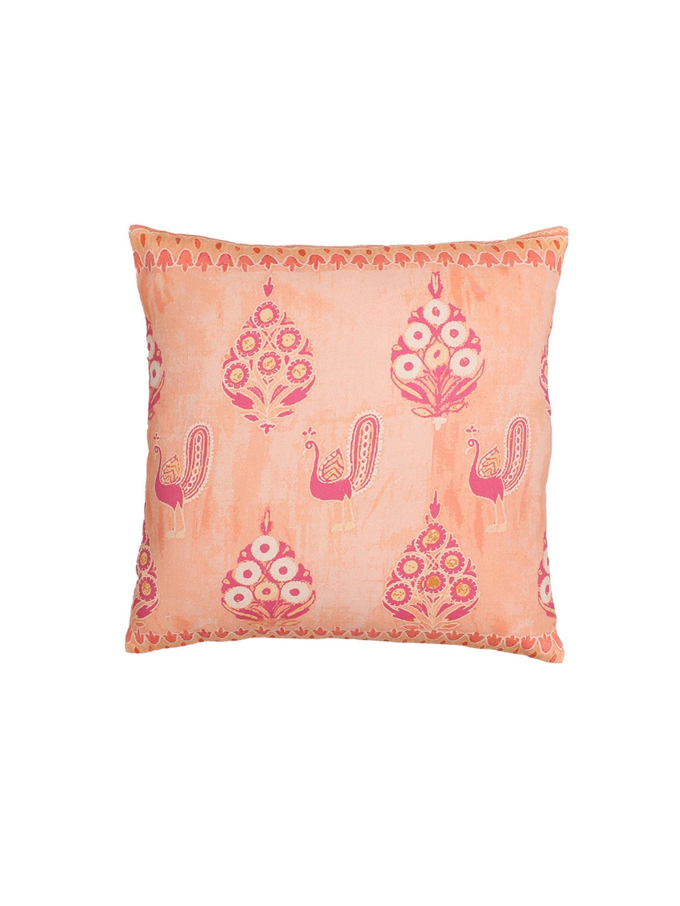 Cushion Cover - Kutch Mayuri - Pink
