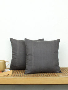 Megh Set Of 2 Cushion Covers - (Black) - 40x40cm