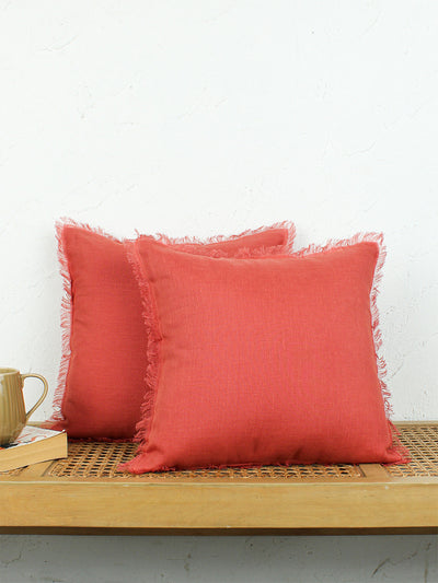 Meher Set Of 2 Cushion Covers - (Rust) - 40x40cm