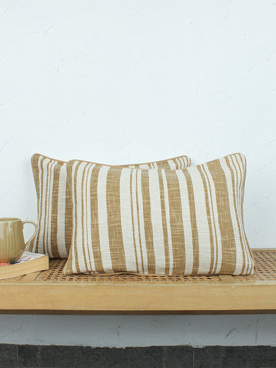 Minimal Stripes Set Of 2 Cushion Covers - (Yellow) - 36x50cm