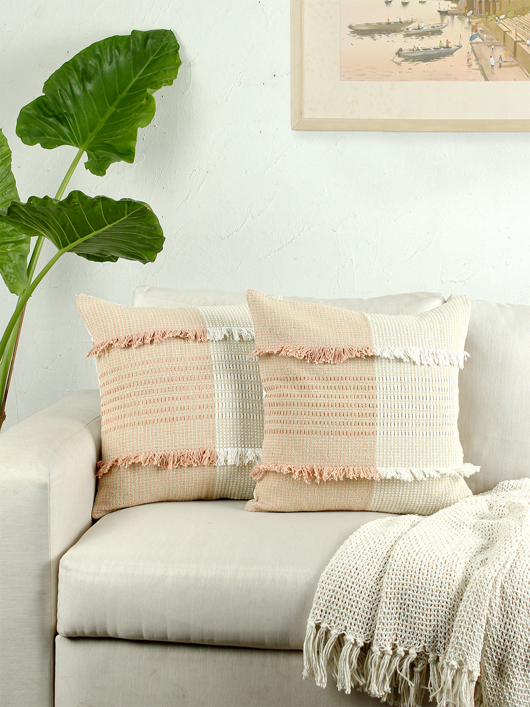 Neerja Set Of 2 Cushion Covers (Pink)