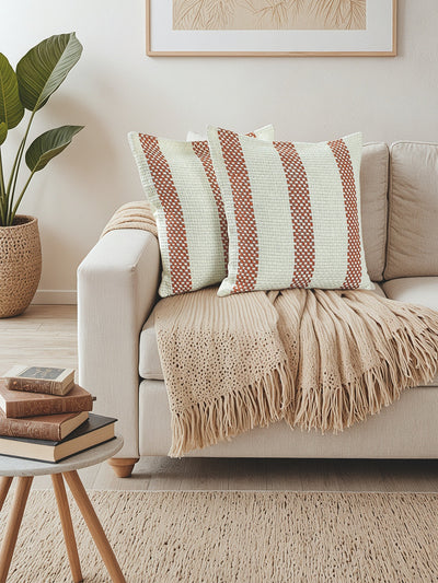 Shivalik Set of 2 Cushion Covers (Rust) - 45x45cm