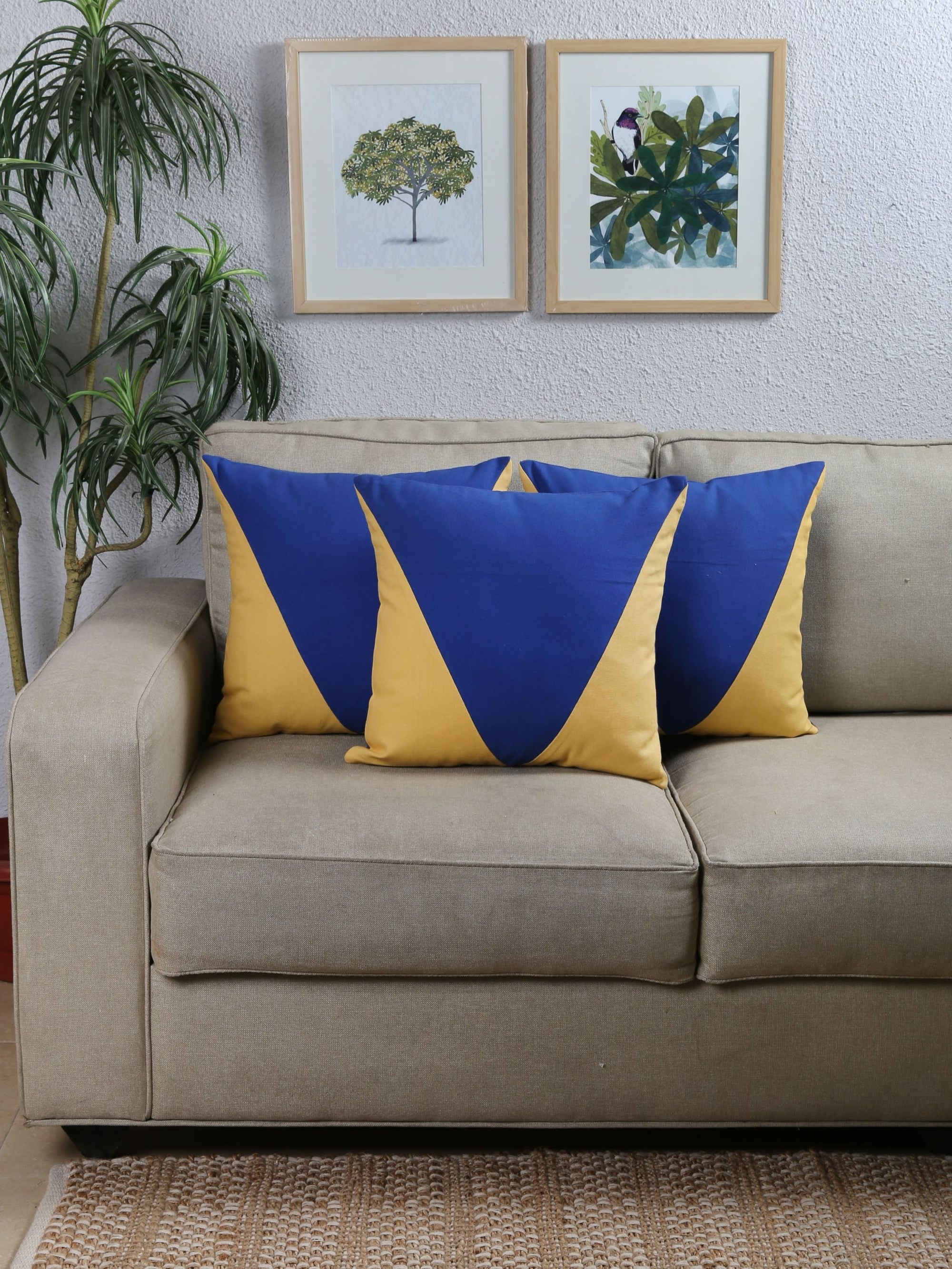 Cushion Cover - The Acute Triangles (Blue)