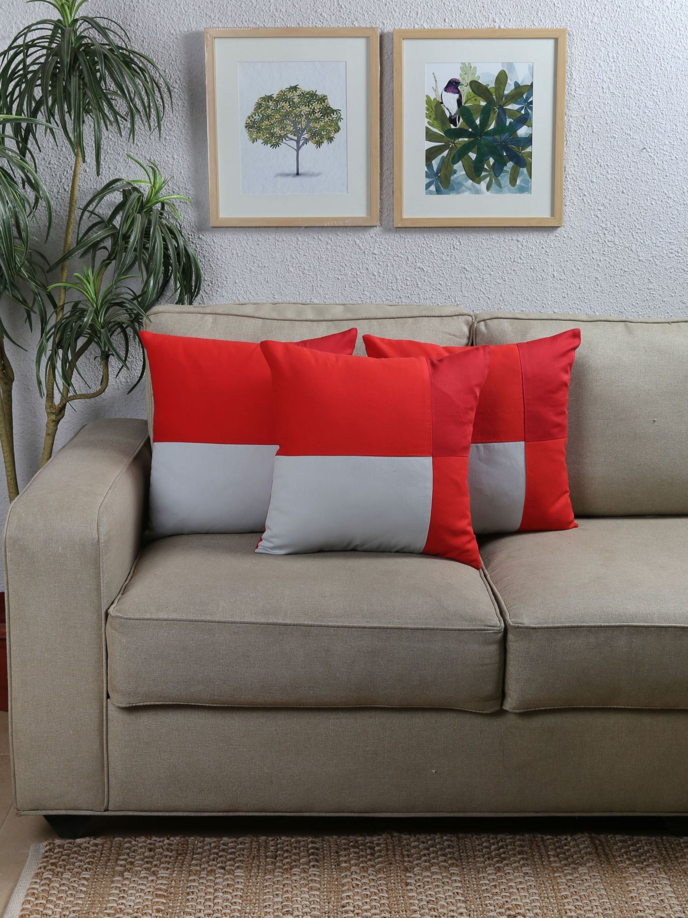 Cushion Cover - The Jumbled Rectangles (Red)