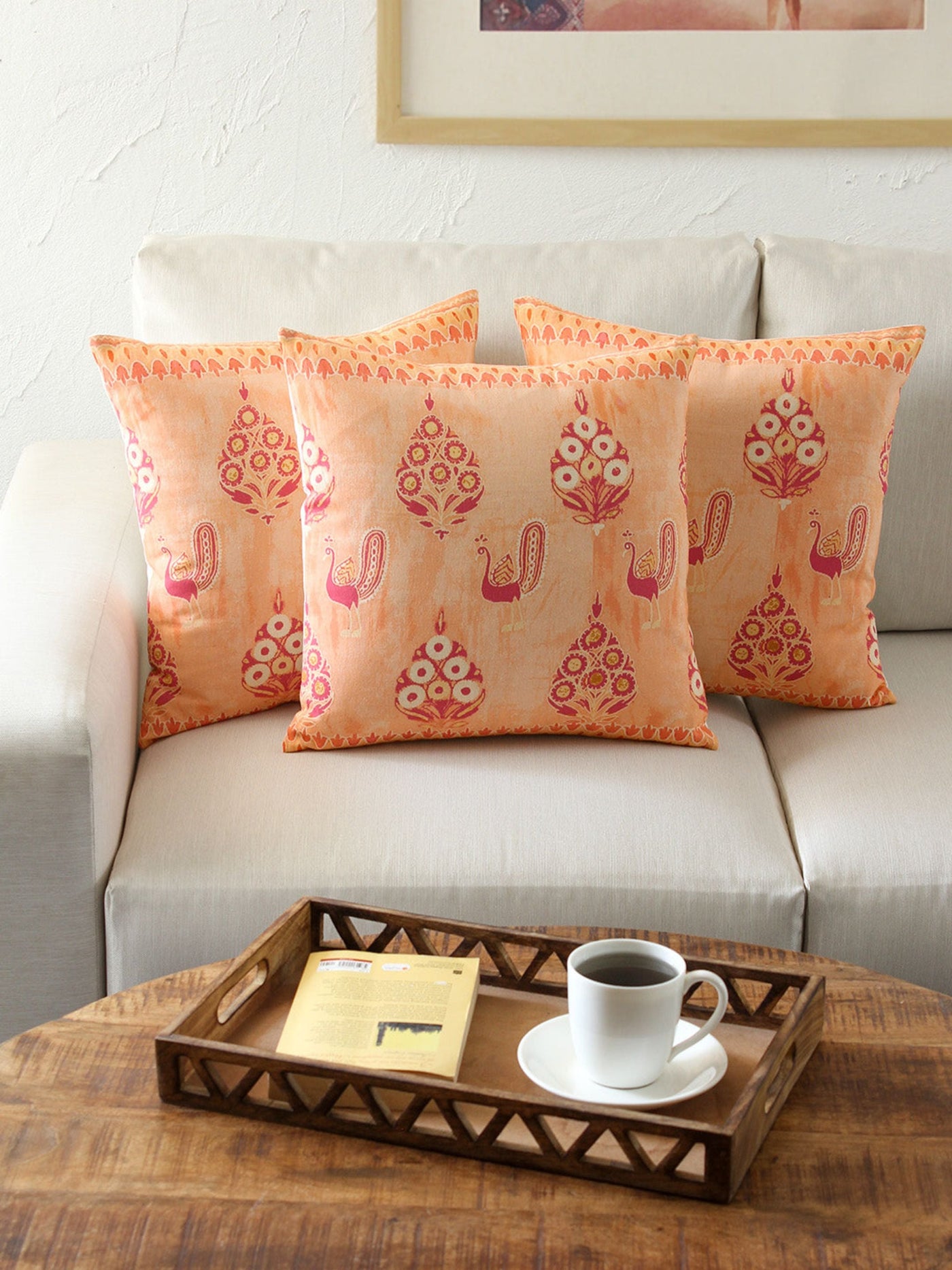 Cushion Cover - Kutch Mayuri - Pink